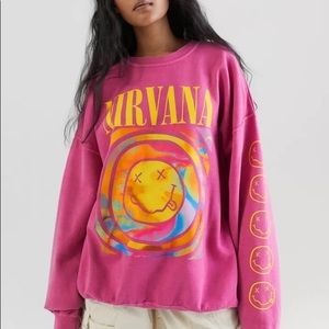 nirvana smile overdyed sweatshirt from urban outfitters!!